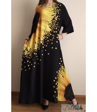 Nauja MDE POMPADUR suknelė su saulėgrąžomis